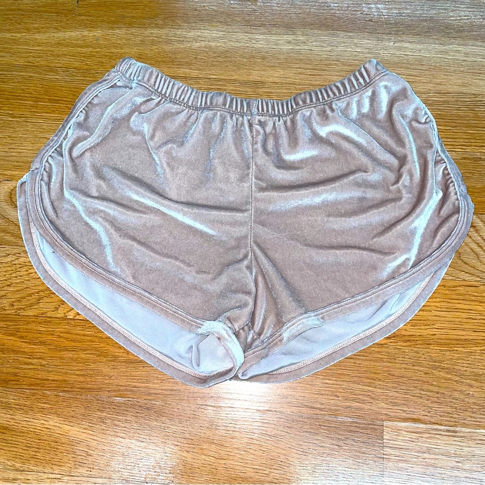 Brandy MelvilleJohn Galt Short  Pink Velour Velvet Lisette Track Shorts One size